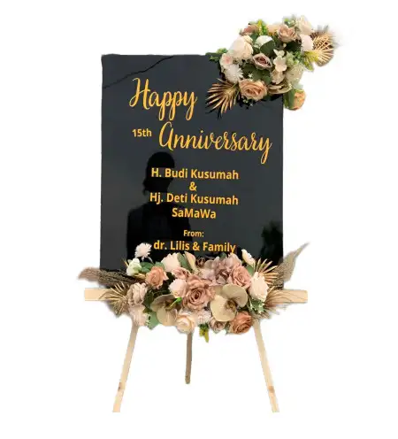 Papan Bunga Akrilik Kuningan